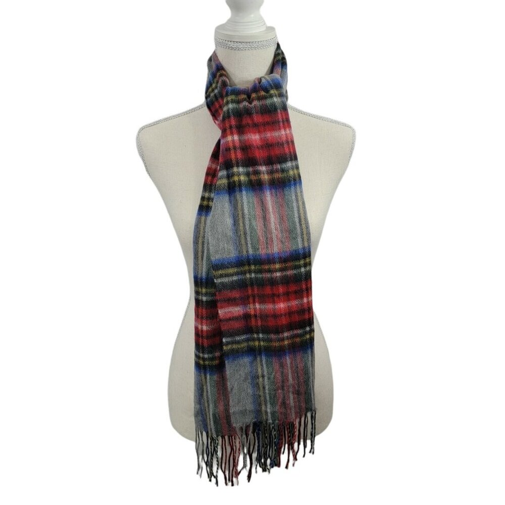 NEW L'Accessorio Italiano Mens Plaid Scarf Made in Italy Fringe‎ NWT